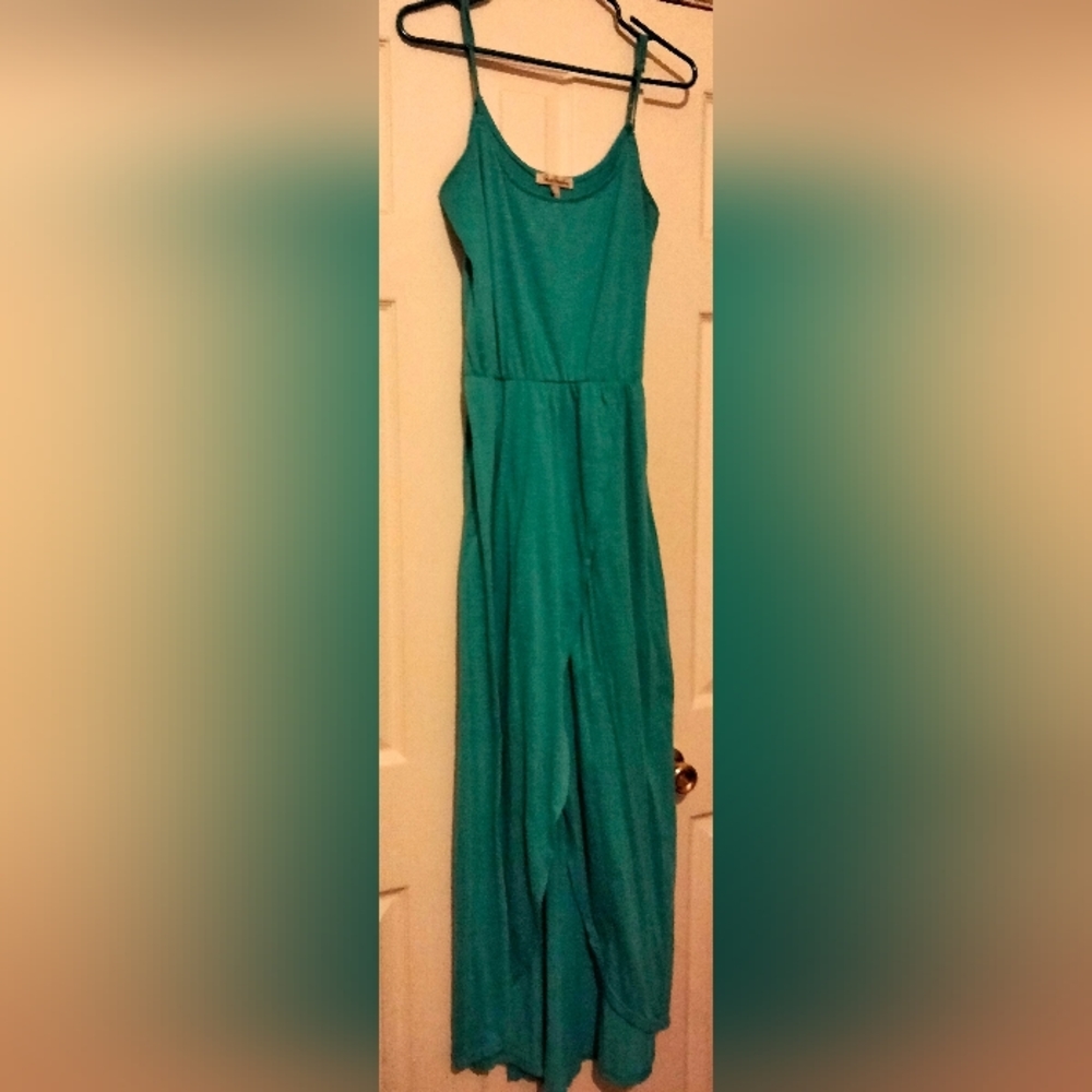 True Freedom Dress Women Large Green Maxi Fairycore Folklore Beach Party Casual